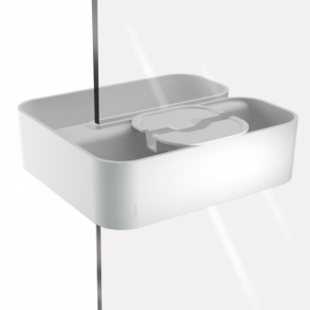 FRAME WHITE CHROME Clip on douchemand voor douchewand